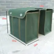 1980s Army Canvas Double Pannier Bag Green Bike Rear Seat Retro Military Classic