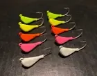 10 Banana Jigs Tog GLOW Pack 2ea color pictured 1/8oz to 2oz With Mustad Hooks