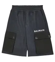 [Balmain Kids] Balmain Kids Cotton jersey shorts Y 4 black