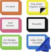 Navy Penguin Magnetic Sticky Notes - 24 Pack - 3x2" Whiteboard Dry Erase Writable Magnets Labels - Small White Board Magnet Strips Name Tags for Home, Office and Classroom, NP26060435