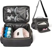 Zoosa Breast Pump Carrying Case, Compatible with Spectra S1 S2 Gold, Medela, and More, Black, Formal, Unisex