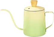 Qianly 600ml Gooseneck Pour Over Coffee Kettle Stainless Steel Hand Drip Coffee Pot, Gradient Green