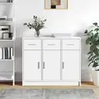 vidaXL Sideboard White 91x28x75 cm Engineered Wood BMG