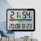 Versatile Digital Wall Clock LCD Display Temperature and Humidity Monitoring