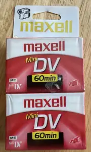 Maxell Mini DV Digital Video Cassette Tape 60 Minute NEW Double pack Sealed