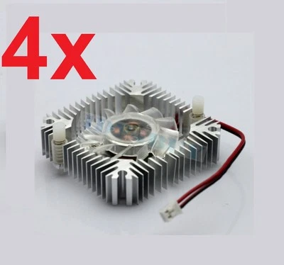 4 PCS 55mm 2PIN Aluminum Snowhite Cooling Fan Heatsink Cooler VGA CPU FS006 B7