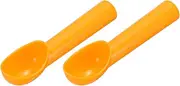 uxcell 2pcs Plastic Ice Cream Scoops, Fruit Spoons Watermelon Scooper Kitchen Tools for Ice Cream Yogurt Cupcake Melon Ball Orange