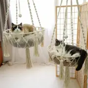 Pets Hammock Cats Swing Hand Woven Cotton Rope Cats Basket Kitten Hanging String