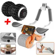 Abdominal Wheel +Vibrating Roller Massager Set Muscle Pain Relief Relaxation Gym