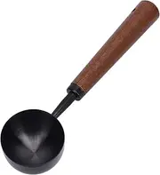 Coffee Bean Measuring Scoop,Retro 304 Stainless Steel Long Handle Milk Powder Measuring Spoon Bean Measuring Scooper Baking Flour Measuring Scoop (Large Size Black)