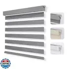 Joydeco No Drill Zebra Blinds for Windows, Cordless Dual-Layer Privacy Zebra