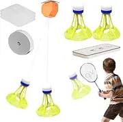 Badminton Training Sets, Battery Powered Badmintons Rebound Trainer for Single-Player, LED Badminton Light Up Night, Portable Trainer Aid Badminton Set for Outdoor and Indoor Sports Activities