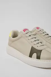 Twins Gray leather and nubuck sneakers for women