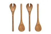 2x 2pc Jamie Oliver Big Love Mango Wood Salad Serving Spoon/Fork Set Brown