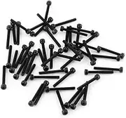 Respicefinem M3 Black Hex Socket Cap Head Screw Bolt Set 12.9 Grade Alloy Carbon Steel 4 to 50mm (M3*25mm) Partially Threaded 50 Pcs/Pack