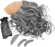 CRILSTYLEO 3pc Bald Wig Set Mustache Eyebrows Realistic Old Man Bald Cap for Adults Party Event Accessory