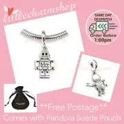 NEW Authentic Genuine PANDORA Bestie Bot Robot Dangle Charm - 792250C01 RETIRED