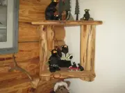 Aspen Log Corner Shelves TOP PART Rustic Corner Shelf Wall Mounted Display