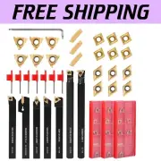 Professional Metal Turning Tool Set - 28 Pcs Lathe Tools with Carbide Inserts