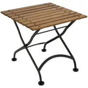 European Chestnut Wood Folding Square Side Table - 20 in - Brown by Sunnydaze