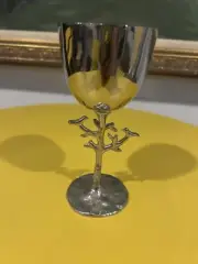 Michael Aaron Tree Of Life Kiddish Cup Silver Tone