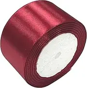 Haobase Satin Ribbon, 50mm × 22m Double Sided Polyester Gift Wrapping Ribbon for Crafting Xmas Valentine Bouquets DIY Sewing Project Cake Wedding Party Decoration (Wine Red)