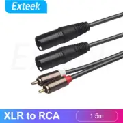 Dual XLR Male to Dual RCA Male Audio Signal Patch Adapter Cable 2XLR TO 2RC 1.5m
