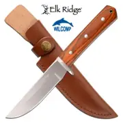 ELK RIDGE Fixed Blade Knife with Leather Sheath ER-200-24BR