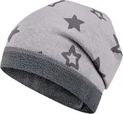 [Maja] Girls Boys Winter Hat or Winter Set Beanie Tube Scarf Stars, Gray, 54-56
