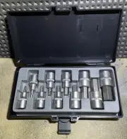 KC TOOLS METRIC 10Pc Cr-V IN HEX SOCKET SET 1/2” Drive 4mm-19mm