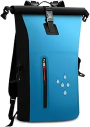 [Generic] Backpacks Bag PVC Shoulder Bag with Reflective Barrels Pack Fishing Dry Sack Blue