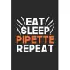 Eat Sleep Pipette Repeat: Blank Lined Notebook (6