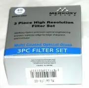 49mm 3P Hi Def Pro Lens Filter Kit UV PL FLD Japan MC Merkury Round 49 mm
