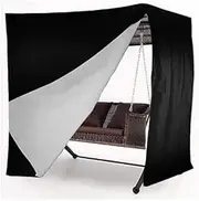 Patio Swing Cover 2 Seats Hammock Glider Cover UCARE Waterproof Garden Hammock Swing Chairs Cover for Outdoor Furniture Protector Black (53 * 41 * 68in)