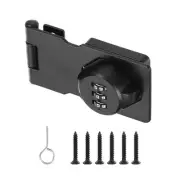 3.5" Combination Rotary Hasp Latch Lock 3-Digit Password Cabinet Black