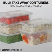 Take away Containers Takeaway Food Plastic Lids Bulk 500ml 650ml 750ml 1000ml