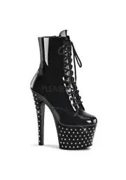 Pleaser STARDUST-1020-7 7" Heel, Rhinestone Studded Platform Lace-Up Ankle Boot