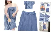 1 Sets Plus Size Towel Wrap for Women with Hair Towel Bath Shower Wrap Blue