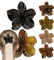 SVCEQZE Flower Hair Claw Clips - 6X Vintage French Style Long Thick Hair Claw Clips,Beach Elegant Hairpin Thick Hair Claw Headpiece For Long Hair