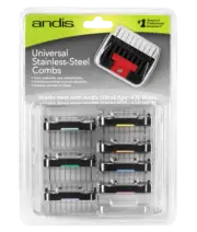 ANDIS 8pc Clipper Blade Attachment STAINLESS STEEL GUIDE COMB SET&CASE*FIT AGC