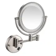 10x Led Lighted Wall Mounted Mirror Wiring Nickel Brushed 7x