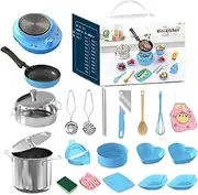 Kids Kitchen Accessories,22X Kitchen Pretend Play Toys | Realistic Small Cooking Utensils for Child Safe Classroom Learning