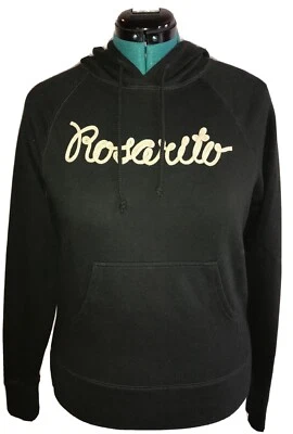 Lucky Brand Vintage Rare Small Women's Black Rosarito Pullover Hoodie Pockets