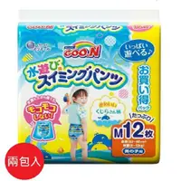 在飛比找ETMall東森購物網優惠-日本 Goon 兒童游泳戲水男生專用尿褲M號12張入X2包入