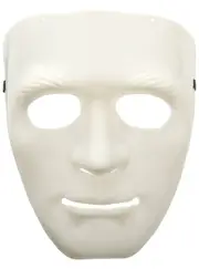 Basic White Plastic Male Face Costume Mask