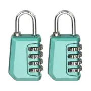 2 Pcs Combination Lock 4 Digit Locker Locks for Luggage Gym File Pearl Green