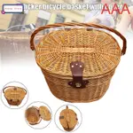 WICKER FRONT HANDLEBAR BIKE BASKET HAND-WOVEN CRAFTSMANSHIP