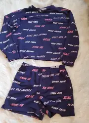 2 Piece Grayson Threads Women's Size S FEELINGS Sleep Top Short Set New