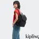 『猴子包』Kipling 經典黑菱格紋印花拉鍊掀蓋後背包-CITY PACK