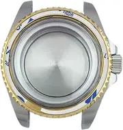 1pc 43mm Case NH35 Case NH36 Watch Case Silver Stainless Steel Case Glass Case Suitable for NH35/NH36 Movement(Silver Golden)